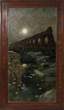 Twlight; Moonlight on the Appian Way