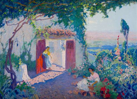 Young people in the farmhouse