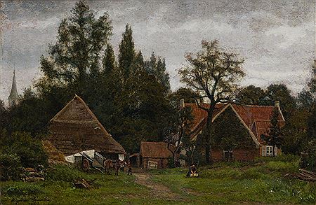 "Landscape with houses, Belgium", 1969