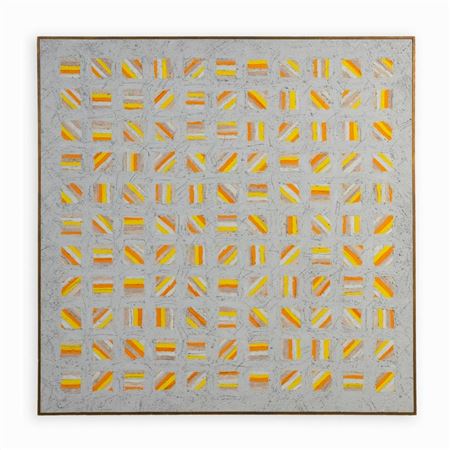 "Gray and Orange Grid Abstract" by Olive Henry - Auction record, sale price, and art valuation. Compare with similar artists and explore comparable artworks.