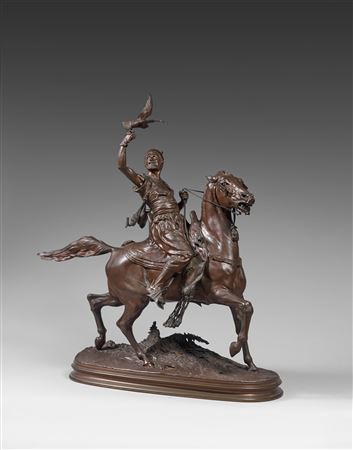 Arab falconer on horseback