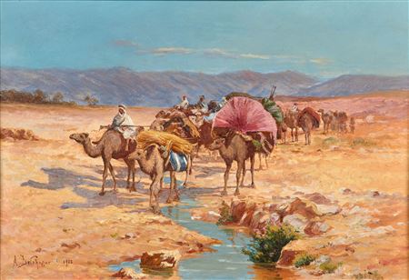 Caravan crossing the wadi