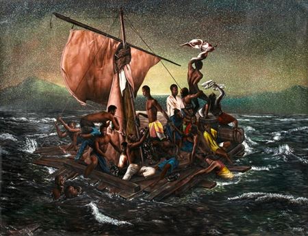 Le radeau de la méduse, 2021 by Amani Bodo - Auction record, sale price, and art valuation. Compare with similar artists and explore comparable artworks.