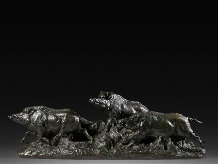 Compagnie de sangliers by Maximilien Louis Fiot - Auction record, sale price, and art valuation. Compare with similar artists and explore comparable artworks.