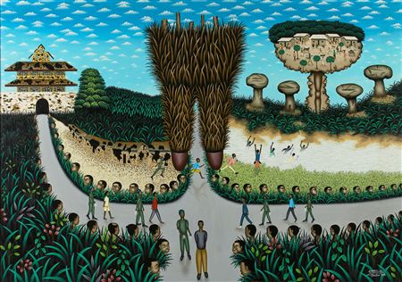 Les têtes des sages, 2013 by Dieudonne Sana Wambeti - Auction record, sale price, and art valuation. Compare with similar artists and explore comparable artworks.