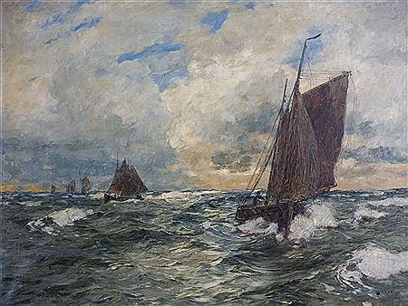 Fishing boats at sea