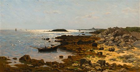 Rocky seashore by Eduard Spoerer - Auction record, sale price, and art valuation. Compare with similar artists and explore comparable artworks.