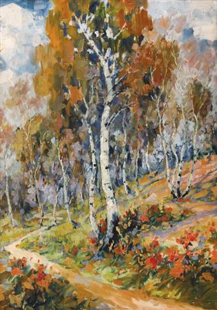 Spring in the Birch Forest by Ion Isac - Auction record, sale price, and art valuation. Compare with similar artists and explore comparable artworks.