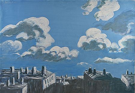 Rooftops, blue sky