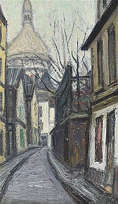 Old street of Montmartre with the dome of the Sacré-Coeur {Paris] by Jean Finazzi - Auction record, sale price, and art valuation. Compare with similar artists and explore comparable artworks.