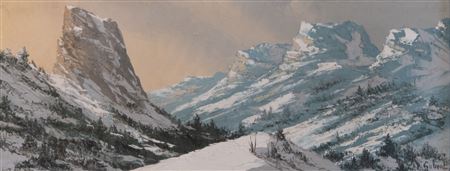Paysage enneigé dans les Alpes