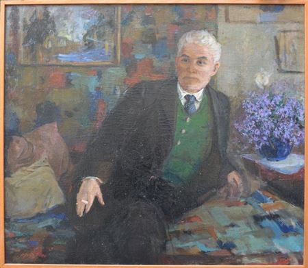 Male portrait by Marija Sergeevna Lizogub - Auction record, sale price, and art valuation. Compare with similar artists and explore comparable artworks.