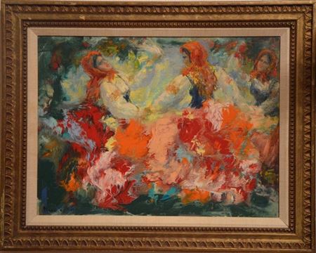 The folk dance by Nina Scull - Auction record, sale price, and art valuation. Compare with similar artists and explore comparable artworks.