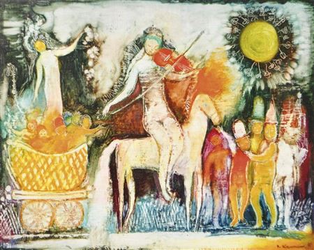 PROCESSION WITH CHILDREN AND VIOLINIST, 1976