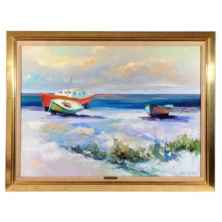 Boats in a coastal seascape