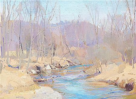 Autumn landscape with stream
