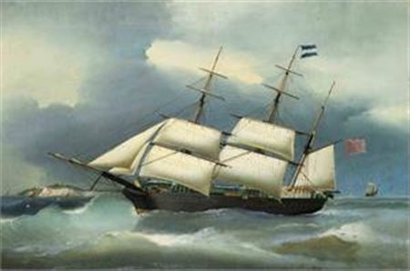 The barque ''Theodor Körner'' flying the Bremen flag. 1862 by Oltmann Jaburg - Auction record, sale price, and art valuation. Compare with similar artists and explore comparable artworks.