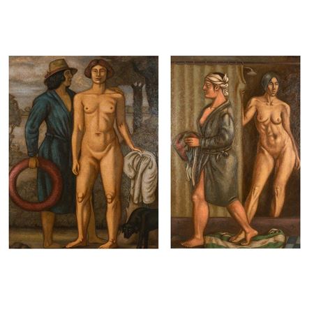 PAIR OF OILS ON CANVAS