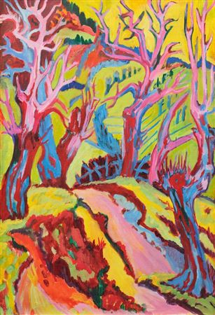 Ticino landscape / portrait with sculpture, 1924/26