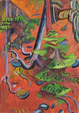 Forest interior with young fir trees, 1911/12