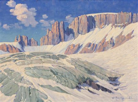 Klein Spannort with Rossfirn, 1922 by Wilhelm Amrhein - Auction record, sale price, and art valuation. Compare with similar artists and explore comparable artworks.