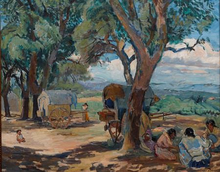 Landscape with Wagons