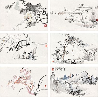PAINTING OF FLOWER AND LANDSCAPE (8) by Caibai Wang - Auction record, sale price, and art valuation. Compare with similar artists and explore comparable artworks.