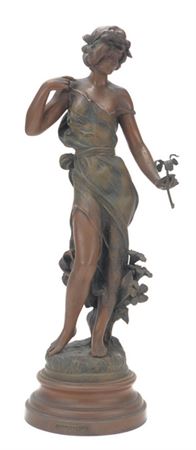 Pervenche Spelter Sculpture.