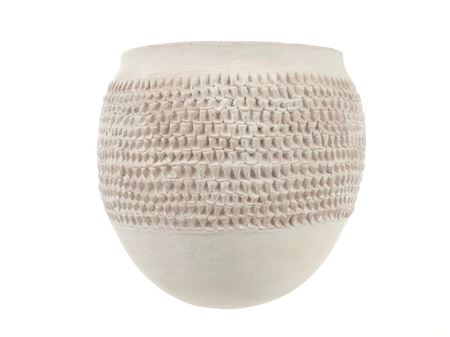Acoma White Pottery Corrugated Jar