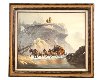 "Stagecoach Crossing the River"