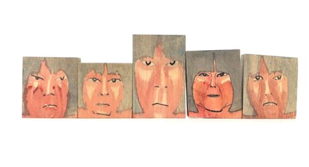 ORIGINAL HAND PAINTED WOOD BLOCKS (5)