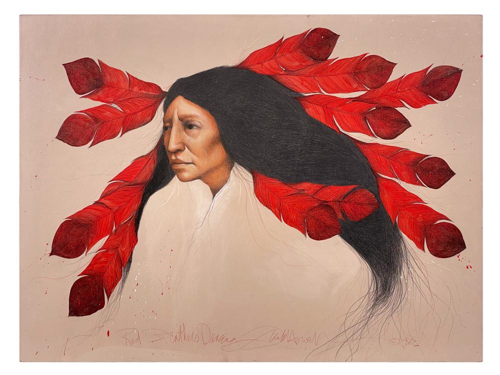 "RED FEATHERS DANCING"