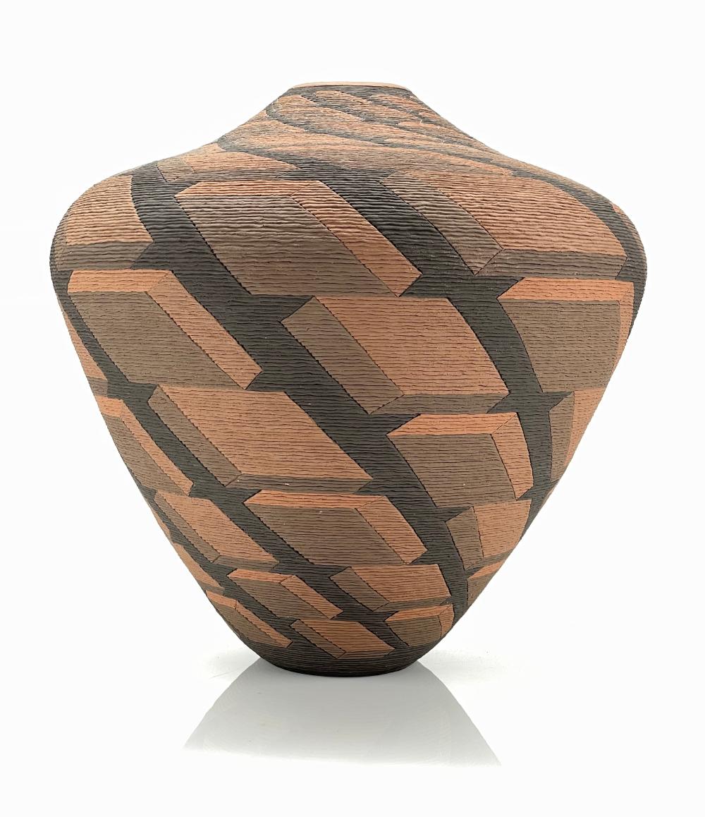 CONTEMPORARY OP-ART CORRUGATED JAR by Richard Smith - Auction record, sale price, and art valuation. Compare with similar artists and explore comparable artworks.