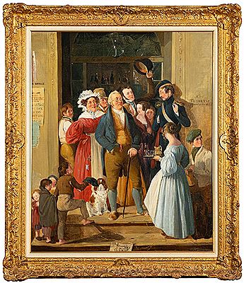 The Landlord and figures on the steps of the Inn, Watching the Coach Start by Randolph Caldecott - Auction record, sale price, and art valuation. Compare with similar artists and explore comparable artworks.