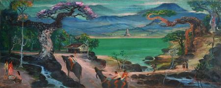 Landscape of My Village by Hendra Gunawan - Auction record, sale price, and art valuation. Compare with similar artists and explore comparable artworks.