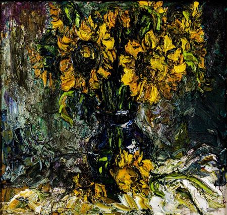 Yellow Flowers in Vase by Awiki - Auction record, sale price, and art valuation. Compare with similar artists and explore comparable artworks.