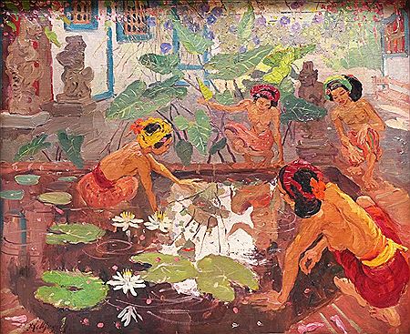 Woman by The Lotus Pond