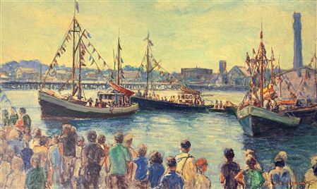 Blessing of the Fleet by Charles Vermoskie - Auction record, sale price, and art valuation. Compare with similar artists and explore comparable artworks.