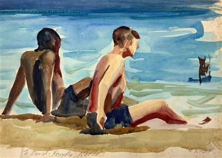 Boys and Dog at the Beach
