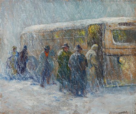 BUS IN A SNOW STORM (INDIANAPOLIS)