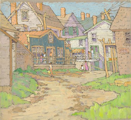 The By-Way, Boothbay Harbor, Maine by Eleanor Custis - Auction record, sale price, and art valuation. Compare with similar artists and explore comparable artworks.