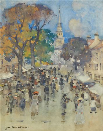 A Street Fair by James Watterson Herald - Auction record, sale price, and art valuation. Compare with similar artists and explore comparable artworks.