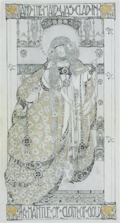 And the Maid was clad in a Mantle of Gold by Jessie Marion King - Auction record, sale price, and art valuation. Compare with similar artists and explore comparable artworks.