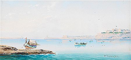 A view of Valletta Harbour by Vincenzo D'Esposito - Auction record, sale price, and art valuation. Compare with similar artists and explore comparable artworks.