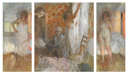 Sample artwork by Bernard Dunstan (1920 - 2017), known for figures in interiors and landscape painting, writing, teaching - View similar artists and auction records