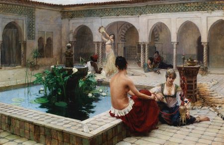By the fountain