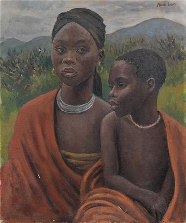 Two Sisters from Pondoland (unframed) by Alfred Neville Lewis - Auction record, sale price, and art valuation. Compare with similar artists and explore comparable artworks.