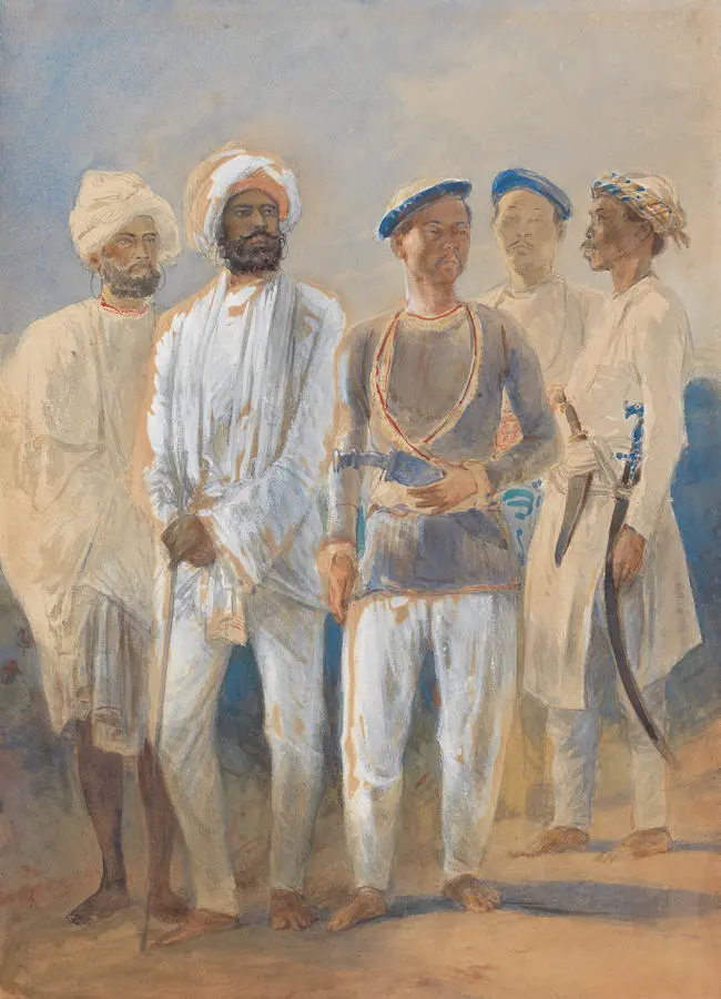 Two Sikh and three Gurkha soldiers