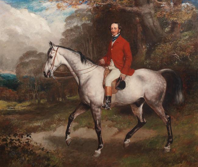 Equestrian portrait of Thomas Conolly, MP, of Castletown, mounted on a dappled grey hunter in a wooded landscape by William Osborne - Auction record, sale price, and art valuation. Compare with similar artists and explore comparable artworks.