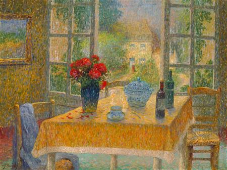Sample artwork by Henri Joseph Pauwels (1903 - 1983), known for impressionist figure and genre painting, garden settings, landscape, marine, still life - View similar artists and auction records
